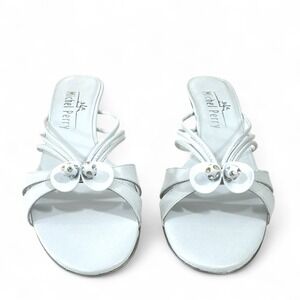 Michel Perry Capretto Bianco EU 38/US 8 Sandals Designer Made in Italy White NIB